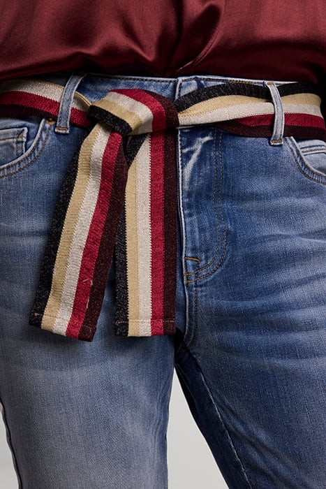 KNITTED MULTICOLOUR BELT LATTE 4