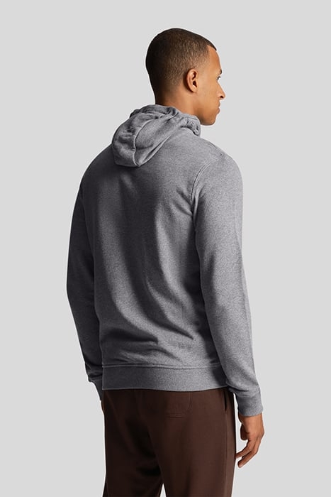 ZIP THROUGH HOODIE MID GREY MARL 2