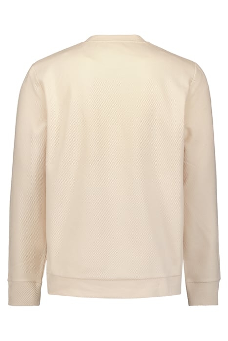 SWEATER CREWNECK JACQUARD STRETCH CREAM 2