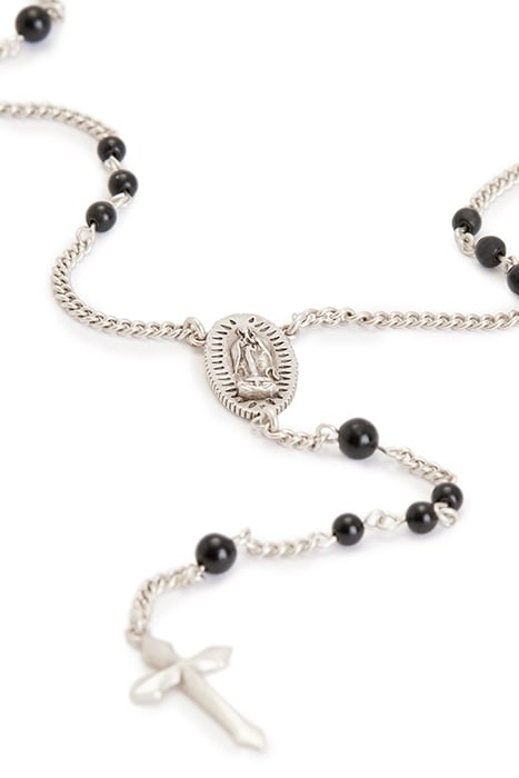 SAIF BEAD ROSRY NECK WARM SILVER/BLACK 5