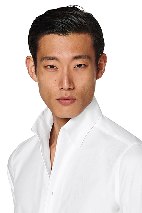 WHITE CLASSIC COLLAR ONE PIECE SLIM FIT SHIRT WHITE 4