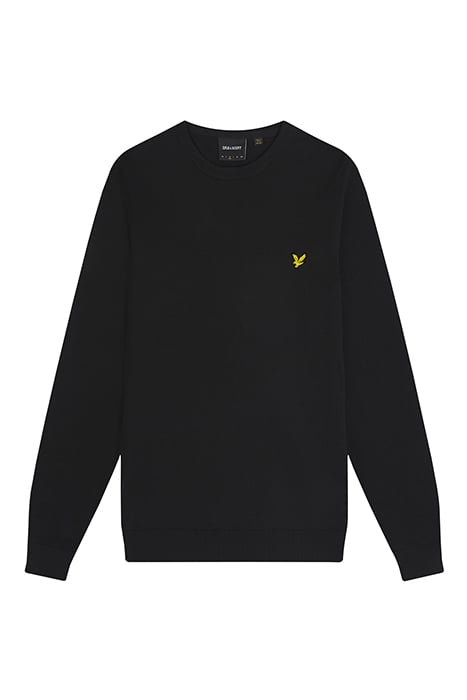 COTTON CREW NECK JUMPER JET BLACK 4