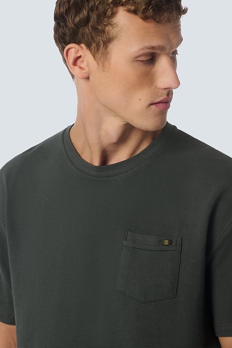 T-SHIRT CREWNECK SOLID JACQUARD SLUB DARK STEEL 6