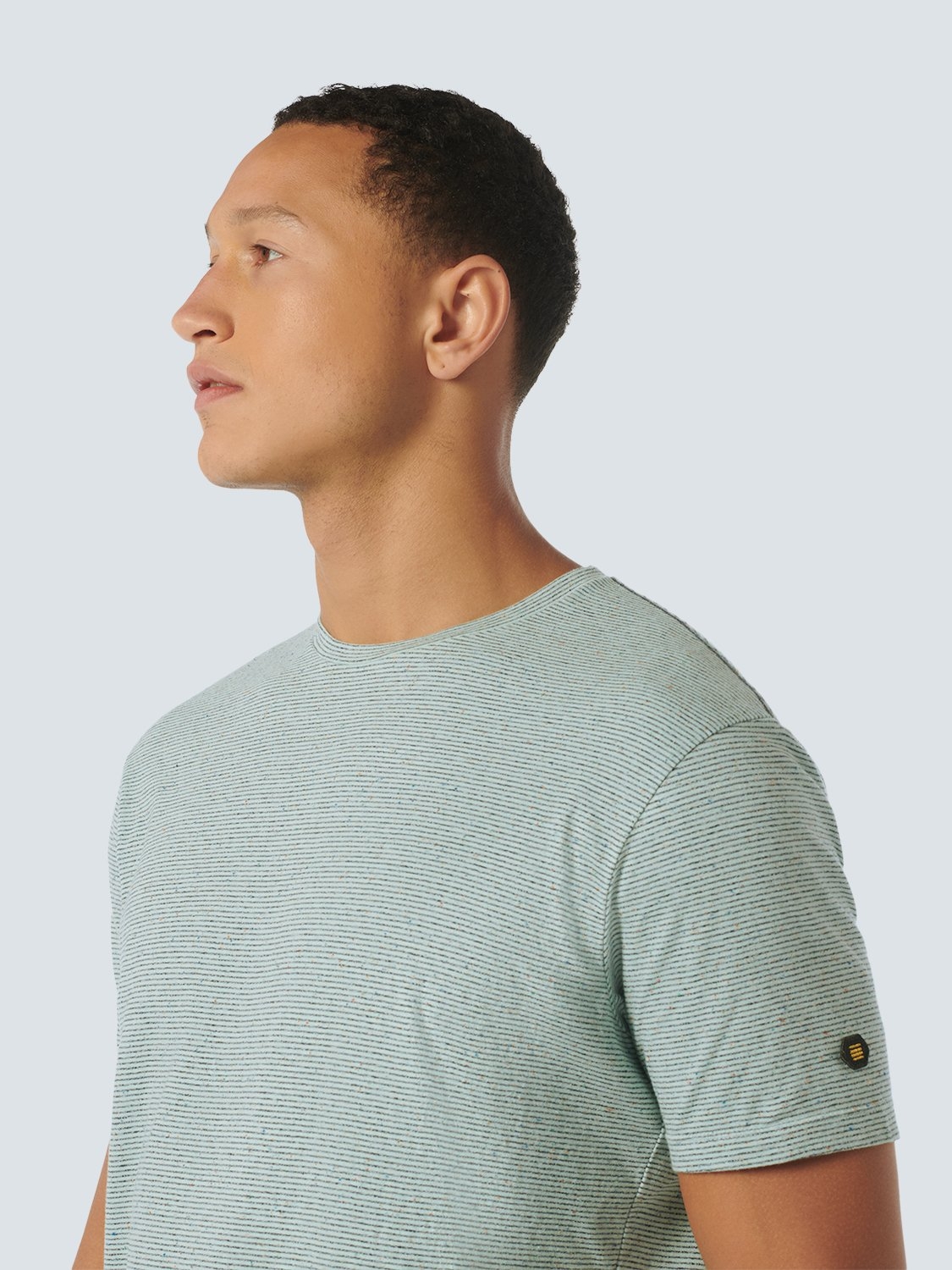T-SHIRT CREWNECK MELANGE WITH STRIPES MINT 7
