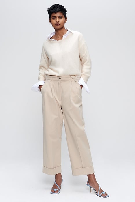 SOFT TWILL PLEATED PANTS SIMPLY TAUPE 2