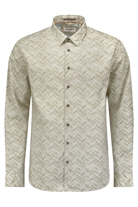 SHIRT STRETCH ALLOVER PRINTED CREAM 3