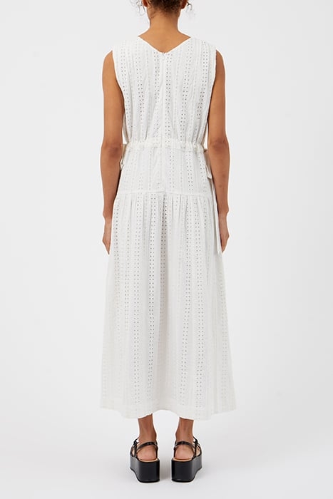 SUMMER EMBROIDERY V NECK DRESS WHITE 2