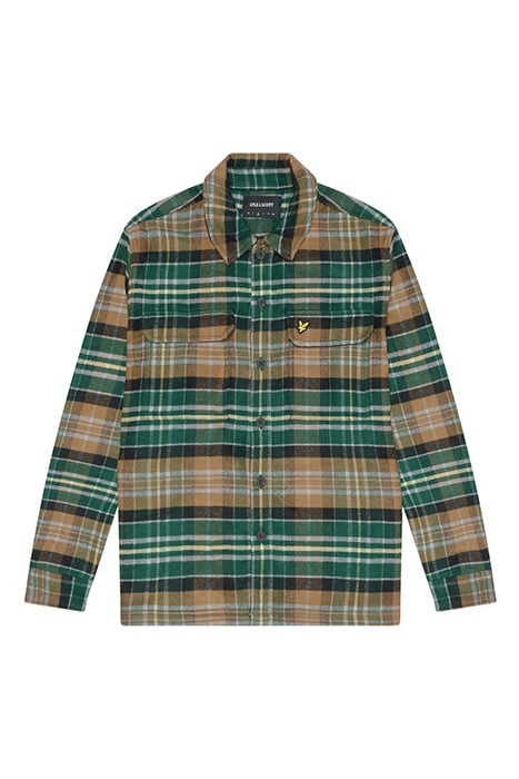 CHECK FLANNEL OVERSHIRT ARGYLE TEAL/ HERITAGE TAUPE 4