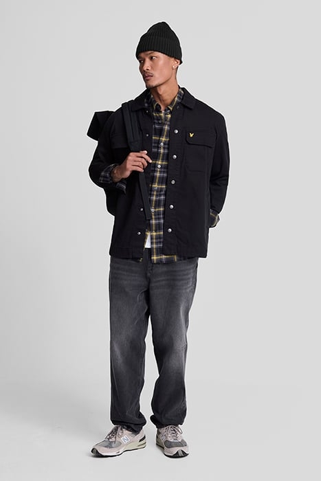 CHECK FLANNEL SHIRT JET BLACK 4