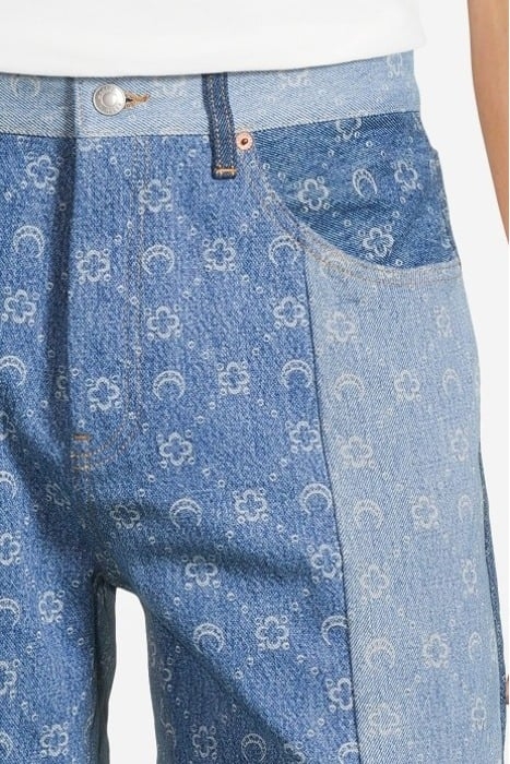 MARINE SERRE – REGENERATED DENIM MOONOGRAM FITTED TROUSERS M 4