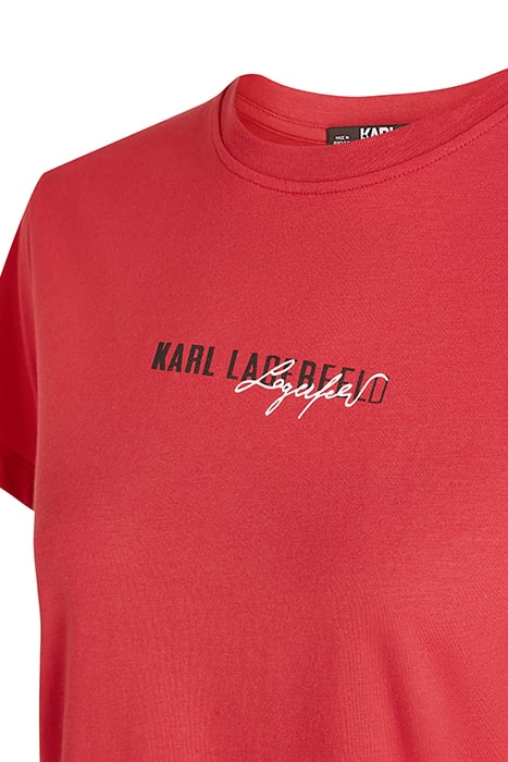 KARL ESSENTIAL LOGO TEE HAUTE RED 3