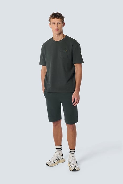 T-SHIRT CREWNECK SOLID JACQUARD SLUB DARK STEEL 3