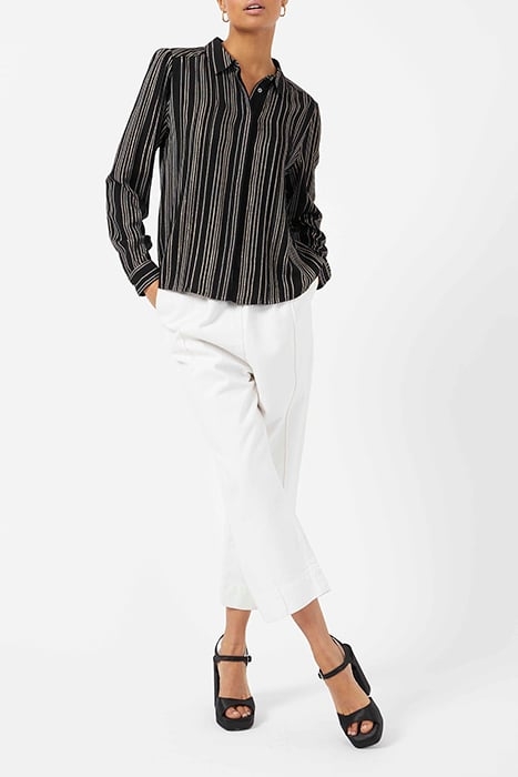 SHIMMER SHIRTING LS BLOUSE BLACK 2