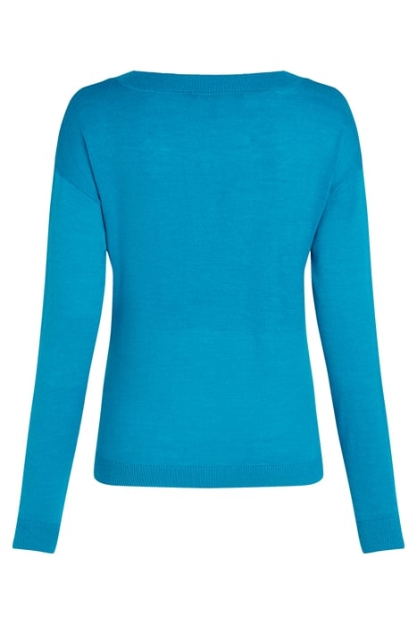 LIGHT WEIGHT KNIT V NECK ESCALE BLUE 2