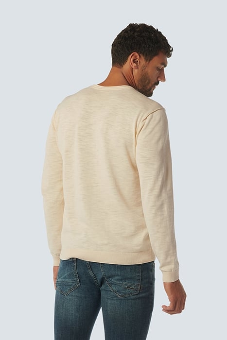 PULLOVER CREWNECK GARMENT DYED + STONE WASHED CREAM 2