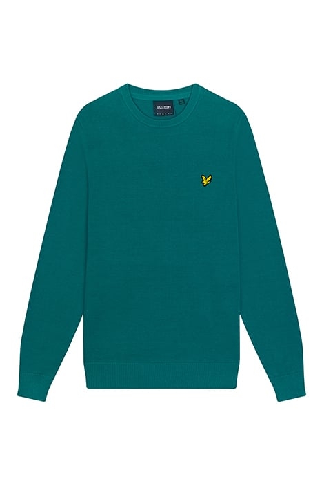 COTTON CREW NECK JUMPER COURT GREEN 4