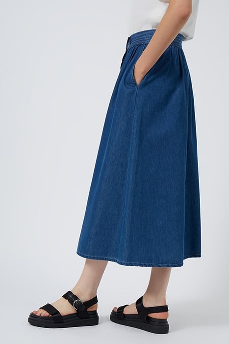 SUMMER CHAMBRAY BUTTN DWN SKRT BLUE 3