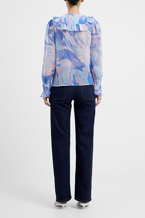 DALLA RECY HALLIE LS V NK TOP BAJA BLUE 3