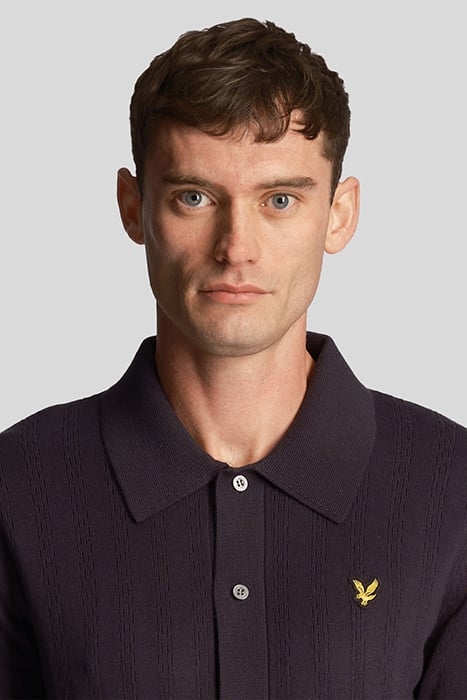 TEXTURED STRIPE POLO DARK NAVY 5