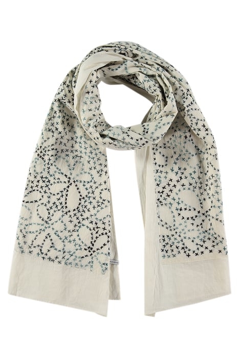 SCARF CROSS STITCH HAND EMBROIDERY IVORY 1