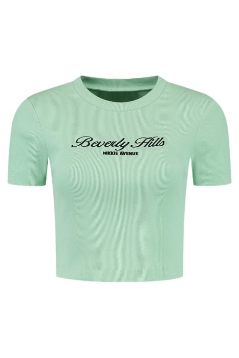 BEVERLY HILLS RIB TOP MATCHA 2