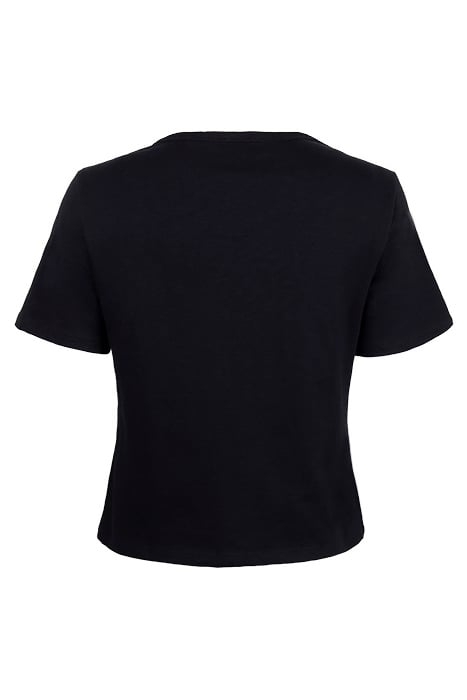 STRAP DETAIL RELAXED FIT TEE BLACK 2