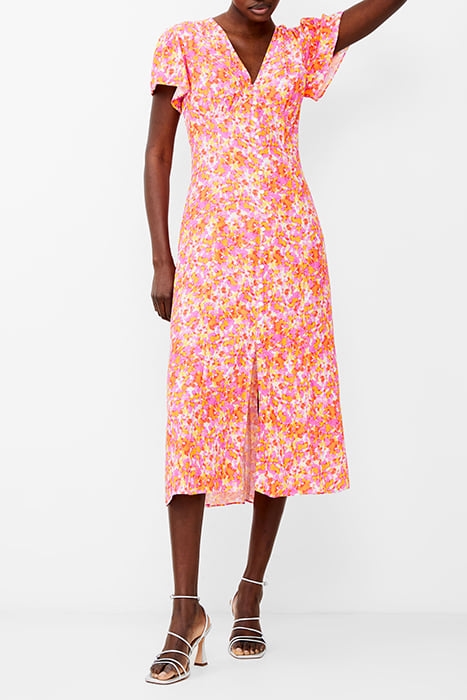 CASS DELPHINE SS V NK MIDI DRS PERSIMMON 1