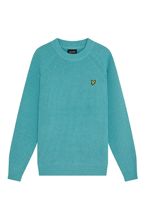 SHAKER STITCH MOCK NECK JUMPER ALPINE SKY 4