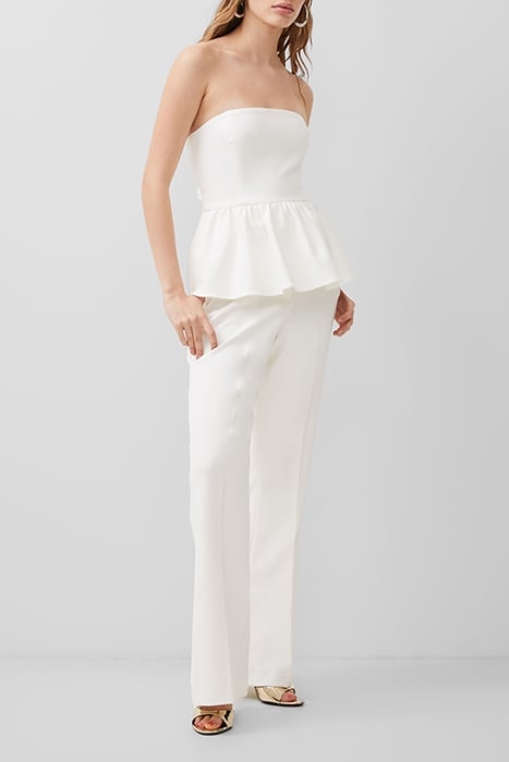 WHISPER STRAPLESS PEPLUM TOP WHITE 1