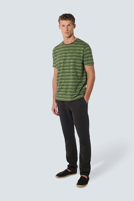 T-SHIRT CREWNECK MULTI COLOURED STRIPES GREEN 3