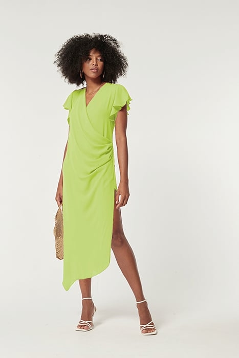 CREPE FABRIC LIMAZ9 DRESS GREEN FLUOR 1