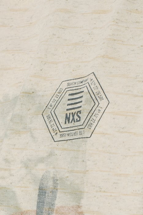 T-SHIRT CREWNECK SLUB STRIPES WITH LINEN CEMENT 7