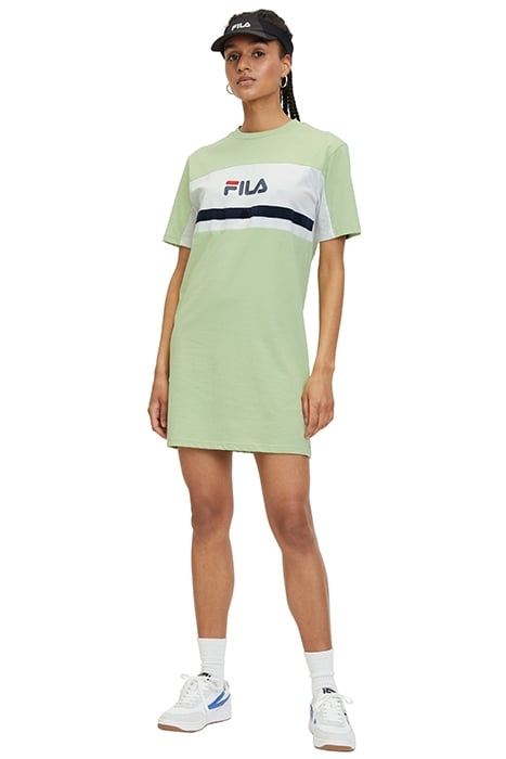 LISHUI BLOCKED TEE DRESS SMOKE GREENBRIGHT WHITE 3