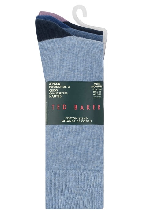 3PK MENS NON TERRY CREW BLUE 6