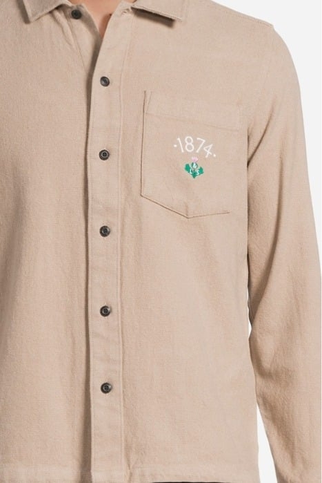 1874 BRUSHED COTTON OVERSHIRT COBBLESTONE 4