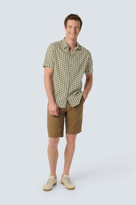 SHIRT SHORT SLEEVE ALLOVER PRINTED BROWN 3