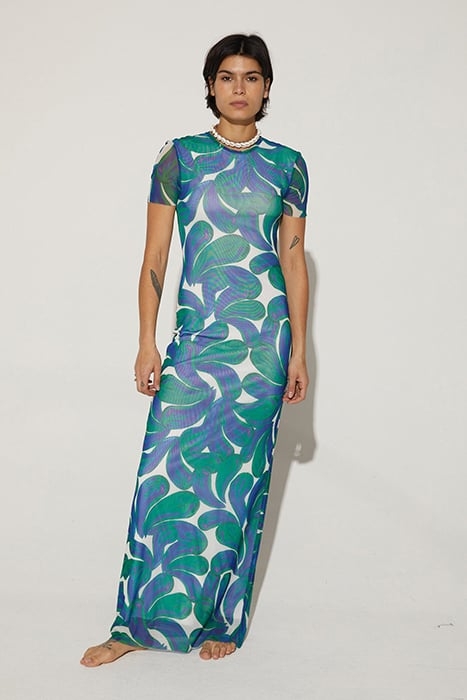 EYVA MESH DRESS GREEN 1