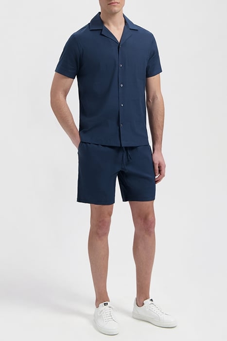 TANNER | STRETCH LINEN CAMP SHIRT NAVY BLUE 3