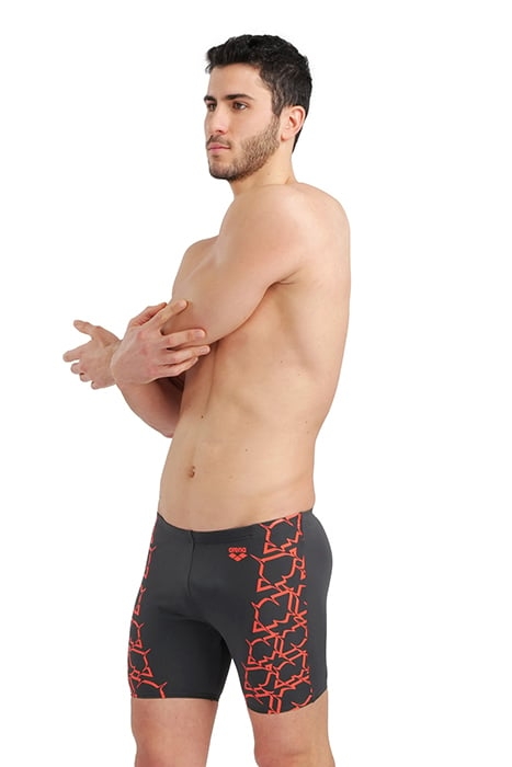 MEN'S SWIM MID JAMMER GRAPHIC ASPHALT 1