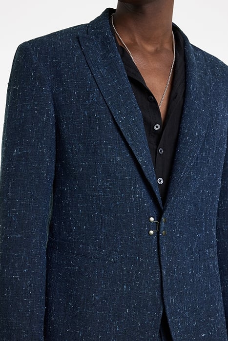 PEAK LAPEL ONE HOOK EYE JACKET DEEP BLUE 3