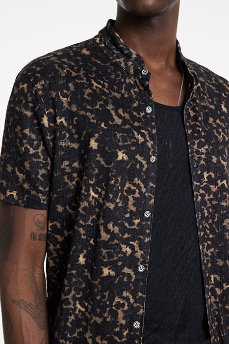 FLOREZ REGULAR FIT SS STAND COLLAR SHIRT SOIL 3