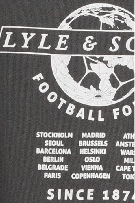 FOOTBALL WORLD GRAPHIC LS PULLOVER HOODIE GUNMETAL 5