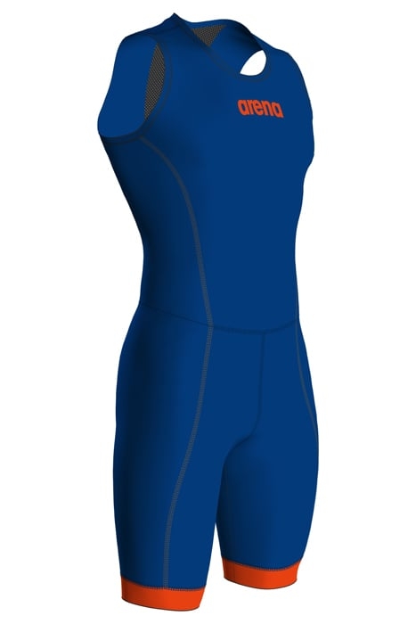 M TRISUIT ST 2.0 REAR ZIP ROYAL/ORANGE 3