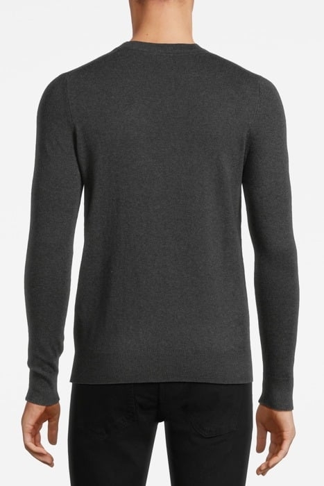 COTTON MERINO V NECK JUMPER CHARCOAL MARL 2