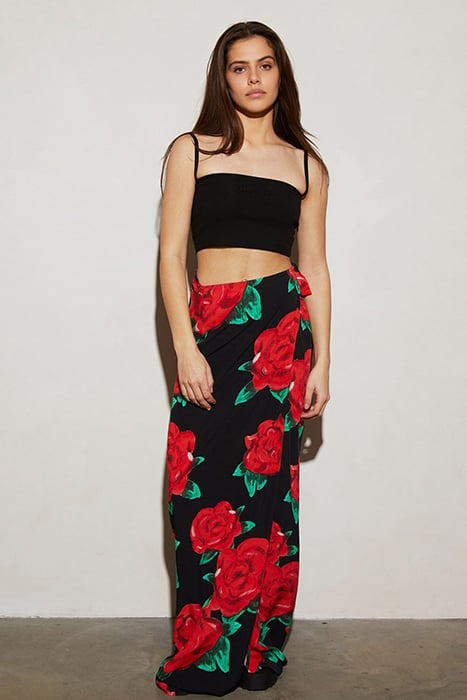 CANDELARA WRAP SKIRT LONG BLACK 1