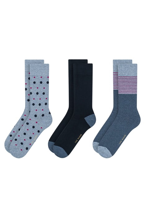 3PK MENS NON TERRY CREW BLUE 1