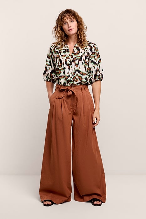 WIDELEG PANTS LIGHT WEIGHT TWILL CACAO 2