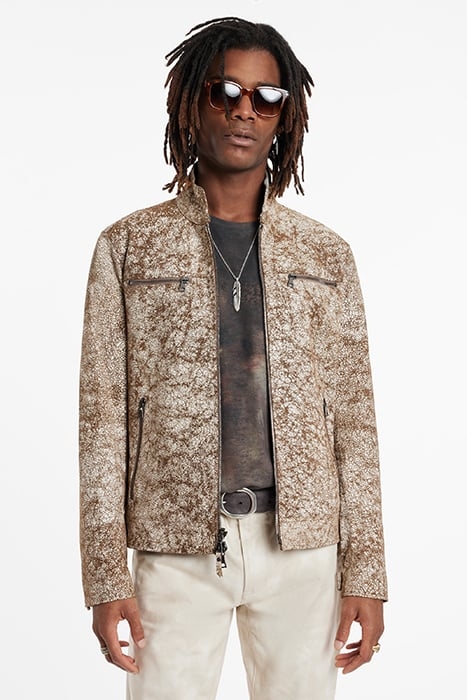 SLIM FIT ZIP FRONT CLOUSRE JACKET WITH M CARAMEL 1