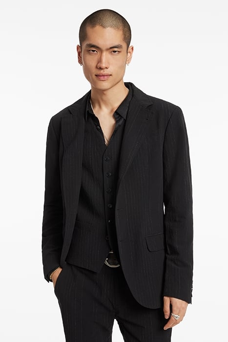 SLIM FIT NOTCH LAPEL JACKET WITH FLAP PO BLACK 1