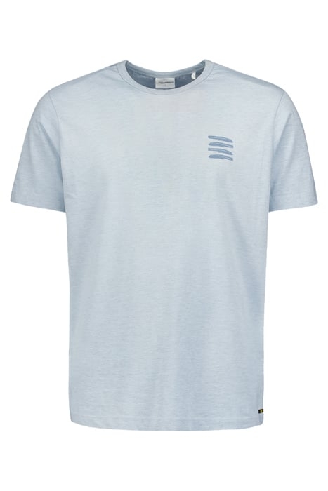 T-SHIRT CREWNECK PLACED PRINTS GARMENT DYED MELANGE SKY 4